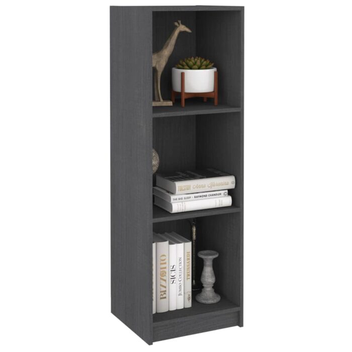 Bibliothèque/Séparateur de pièce gris 36x33x110 cm pin massif – Image 2