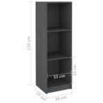 Bibliothèque/Séparateur de pièce gris 36x33x110 cm pin massif – Image 6