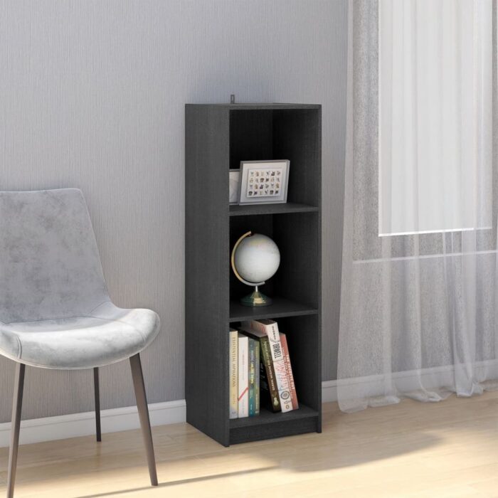 Bibliothèque/Séparateur de pièce gris 36x33x110 cm pin massif – Image 1