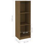 Bibliothèque/Séparateur de pièce Marron miel Bois de pin massif – Image 6