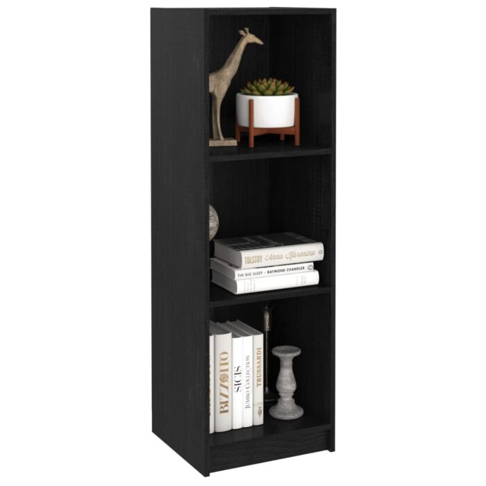 Bibliothèque/Séparateur de pièce Noir 36x33x110 cm Pin massif – Image 2