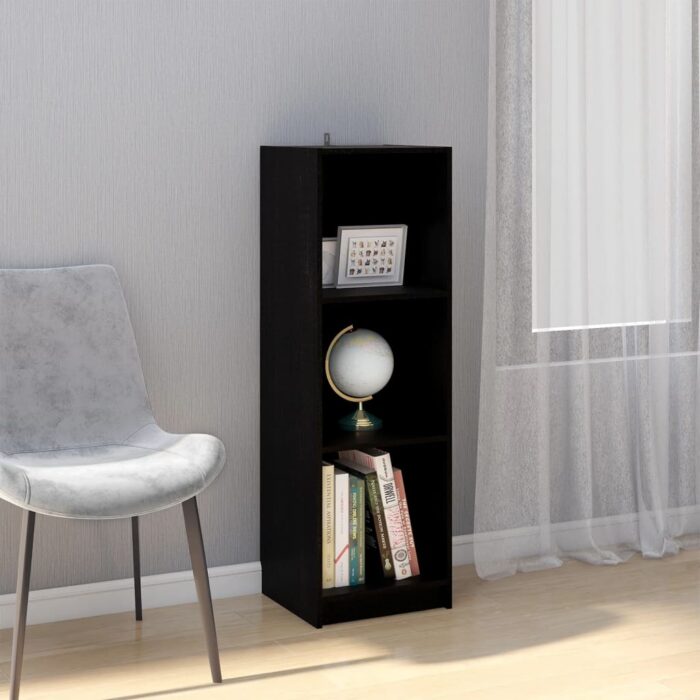 Bibliothèque/Séparateur de pièce Noir 36x33x110 cm Pin massif – Image 1
