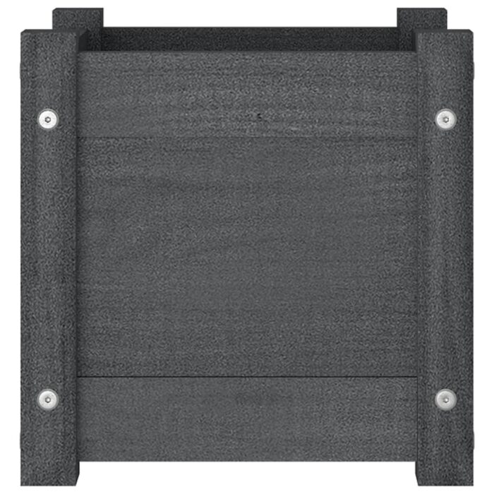 Jardinières d'extérieur 2 pcs Gris 31x31x31 cm Bois de pin – Image 4