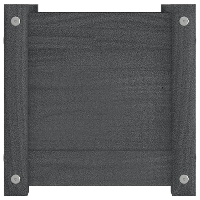 Jardinières d'extérieur 2 pcs Gris 31x31x31 cm Bois de pin – Image 5