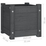 Jardinières d'extérieur 2 pcs Gris 31x31x31 cm Bois de pin – Image 7