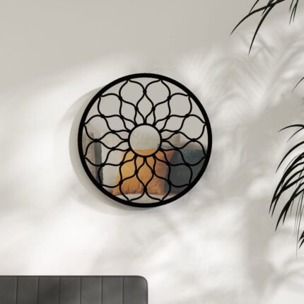 Miroir Noir 40x3 cm Fer pour utilisation à l'intérieur