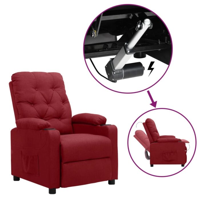 Fauteuil Rouge bordeaux Tissu – Image 1
