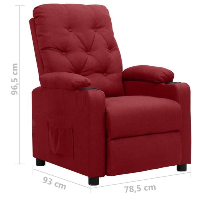 Fauteuil Rouge bordeaux Tissu – Image 11