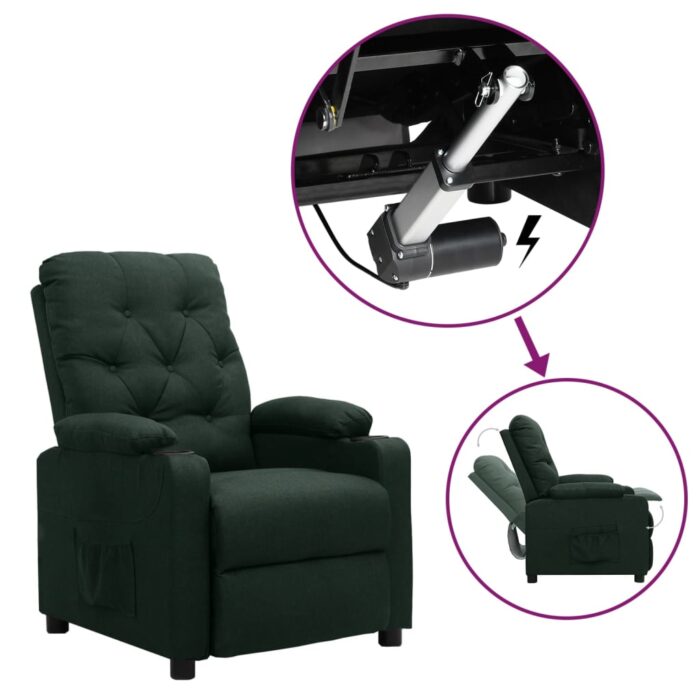 Fauteuil Vert foncé Tissu – Image 1