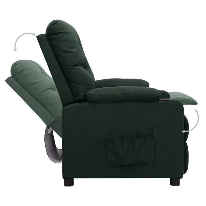 Fauteuil Vert foncé Tissu – Image 5