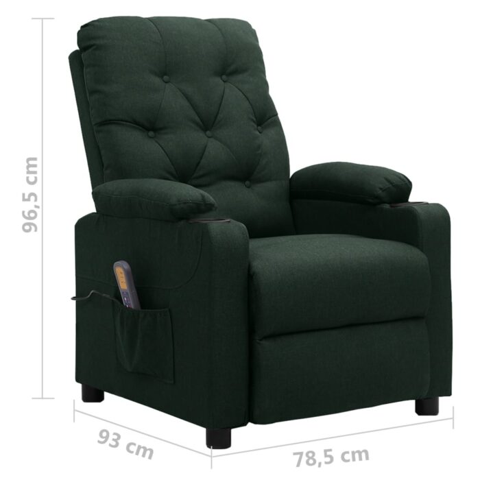 Fauteuil de massage Vert foncé Tissu – Image 11