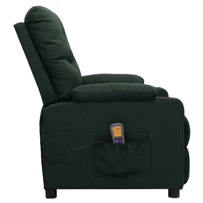 Fauteuil de massage Vert foncé Tissu – Image 3