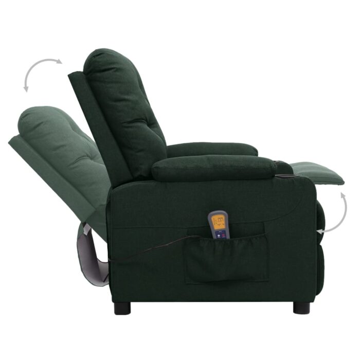 Fauteuil de massage Vert foncé Tissu – Image 5