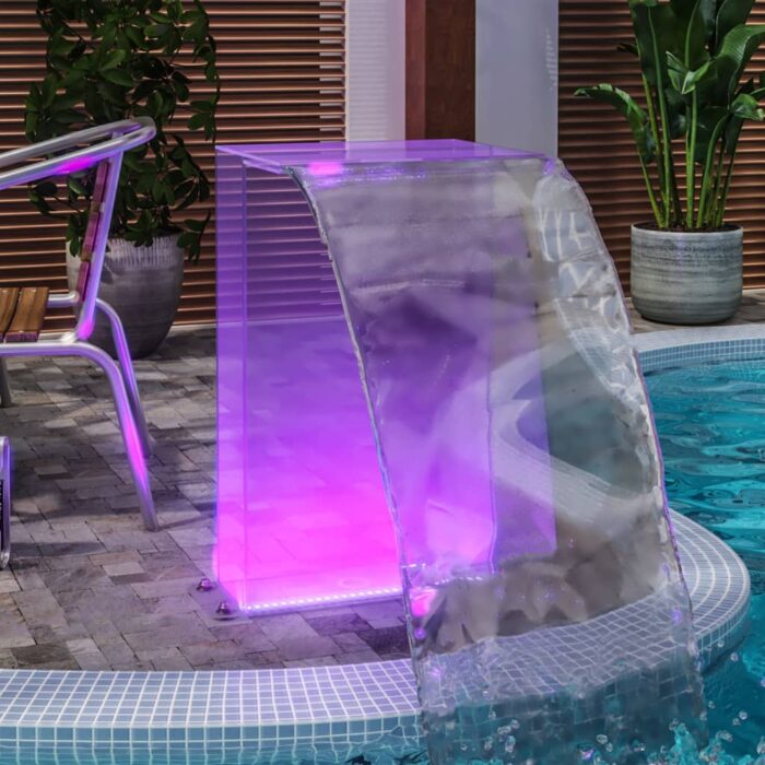 Fontaine de piscine avec LED RVB Acrylique 51 cm – Image 2