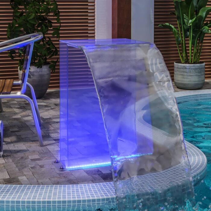 Fontaine de piscine avec LED RVB Acrylique 51 cm – Image 1