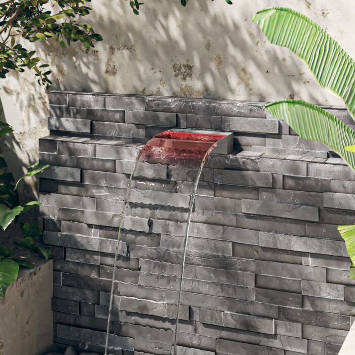 Déversoir pour cascade avec LED RVB Inox 30 cm – Image 2