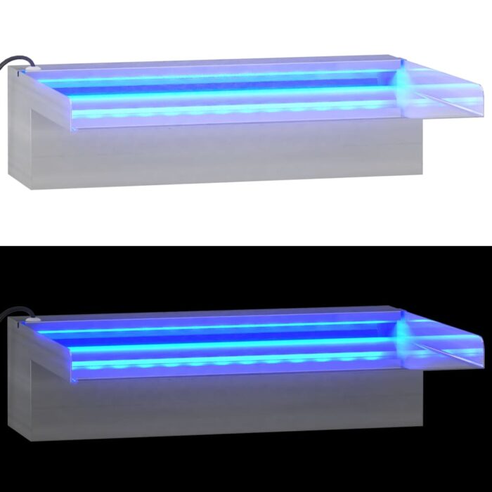 Déversoir pour cascade avec LED RVB Inox 30 cm – Image 5