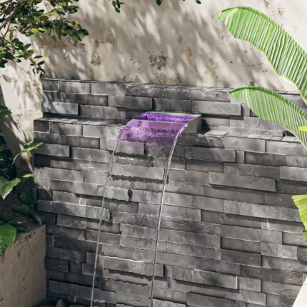 Déversoir pour cascade avec LED RVB Inox 30 cm