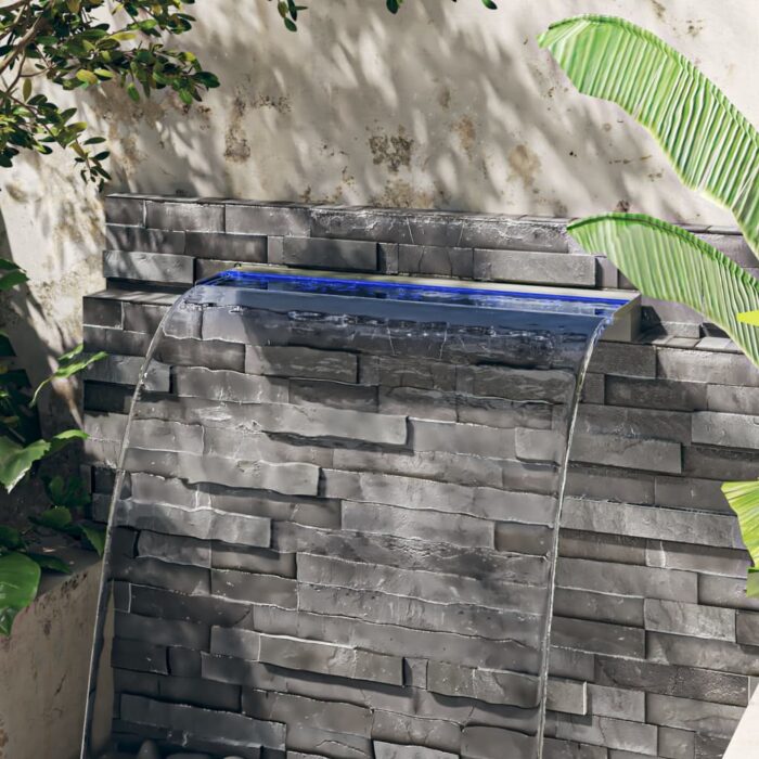 Déversoir pour cascade avec LED RVB Inox 90 cm – Image 3