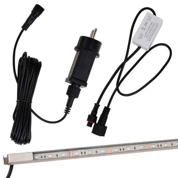 Déversoir pour cascade avec LED RVB Inox 90 cm – Image 9