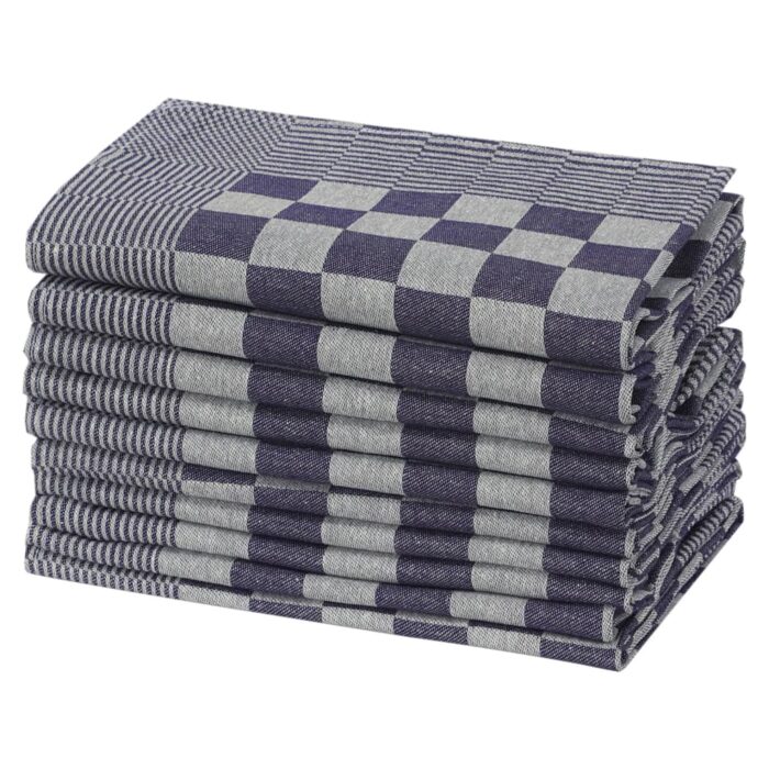 Serviettes de cuisine 50 pcs bleu et blanc 50x70 cm coton – Image 2