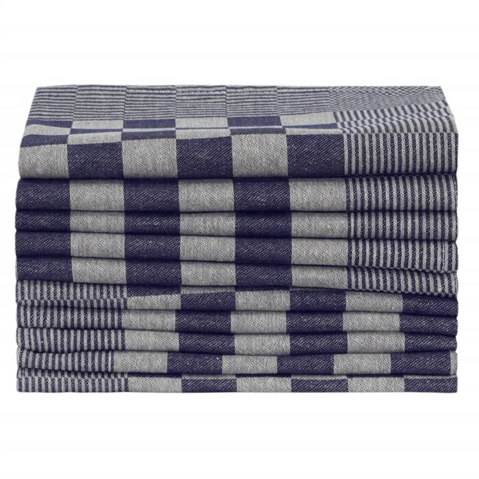 Serviettes de cuisine 50 pcs bleu et blanc 50x70 cm coton – Image 3