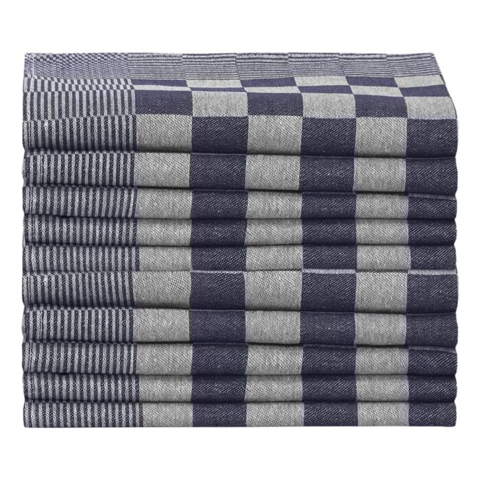 Serviettes de cuisine 50 pcs bleu et blanc 50x70 cm coton – Image 4