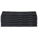 Ensemble de serviettes 10 pcs noir et gris coton – Image 3