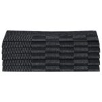 Ensemble de serviettes 20 pcs noir et gris coton – Image 3