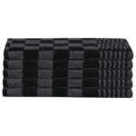 Ensemble de serviettes 20 pcs noir et gris coton – Image 4