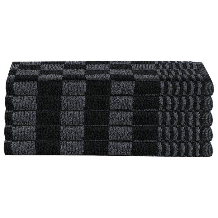 Ensemble de serviettes 20 pcs noir et gris coton – Image 4