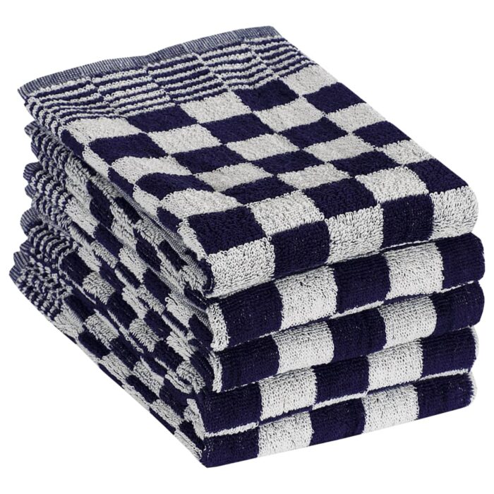 Ensemble de serviettes 10 pcs bleu et blanc coton – Image 2