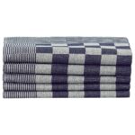 Ensemble de serviettes 10 pcs bleu et blanc coton – Image 3