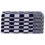 Ensemble de serviettes 10 pcs bleu et blanc coton – Image 4