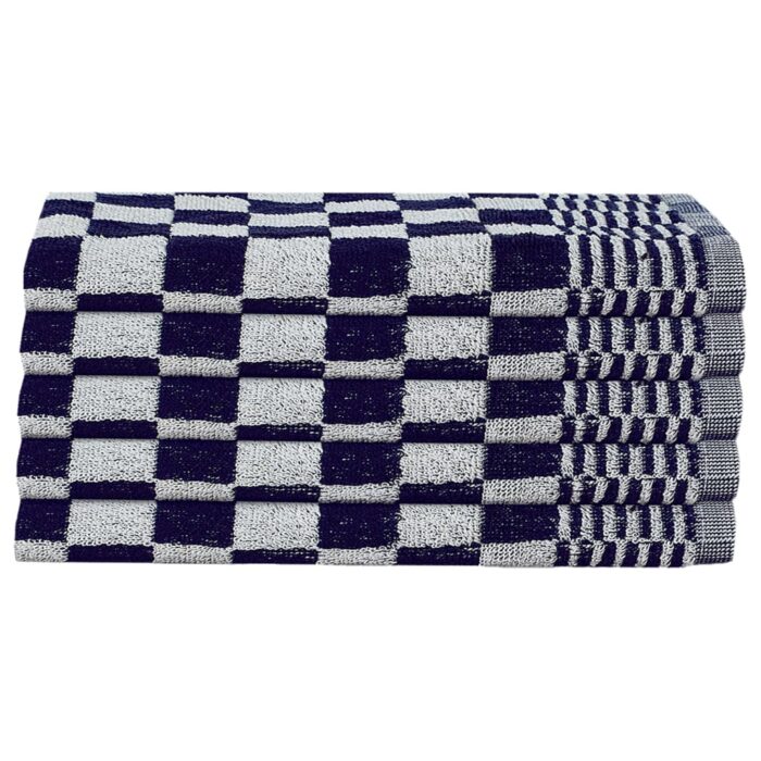 Ensemble de serviettes 10 pcs bleu et blanc coton – Image 4