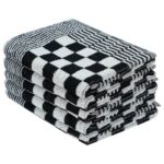 Ensemble de serviettes 20 pcs noir et blanc coton – Image 2