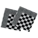 Ensemble de serviettes 20 pcs noir et blanc coton – Image 5