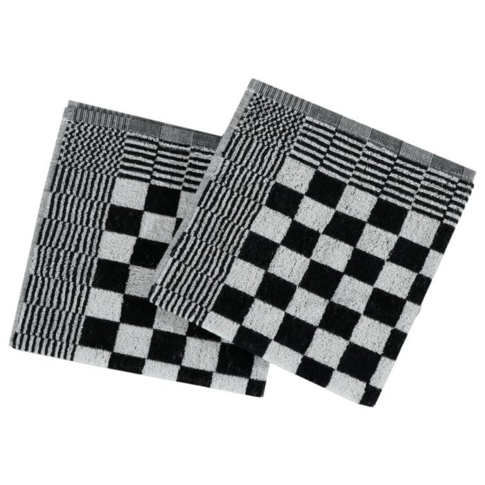Ensemble de serviettes 50 pcs noir et blanc coton – Image 5