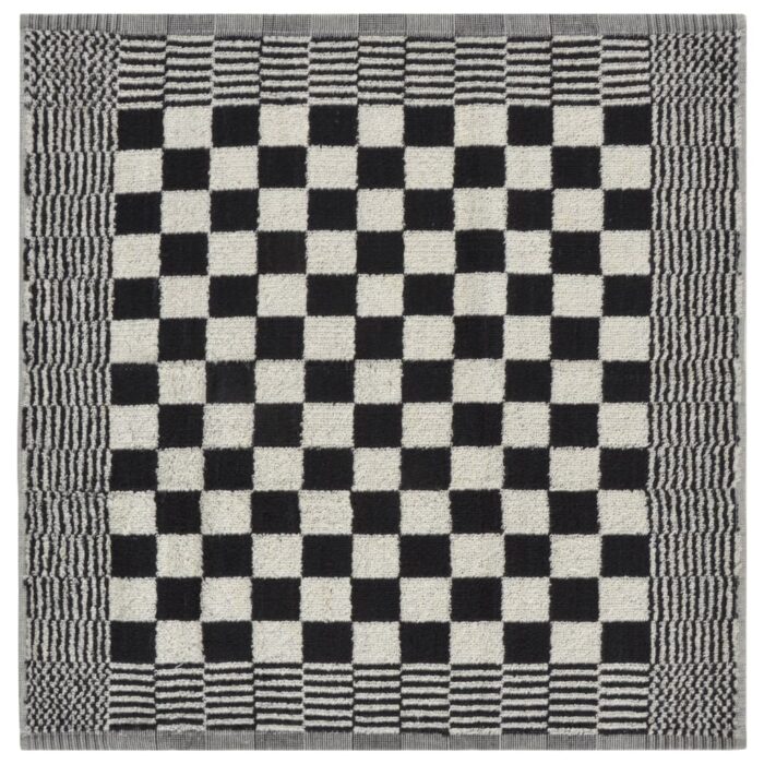 Ensemble de serviettes 50 pcs noir et blanc coton – Image 8