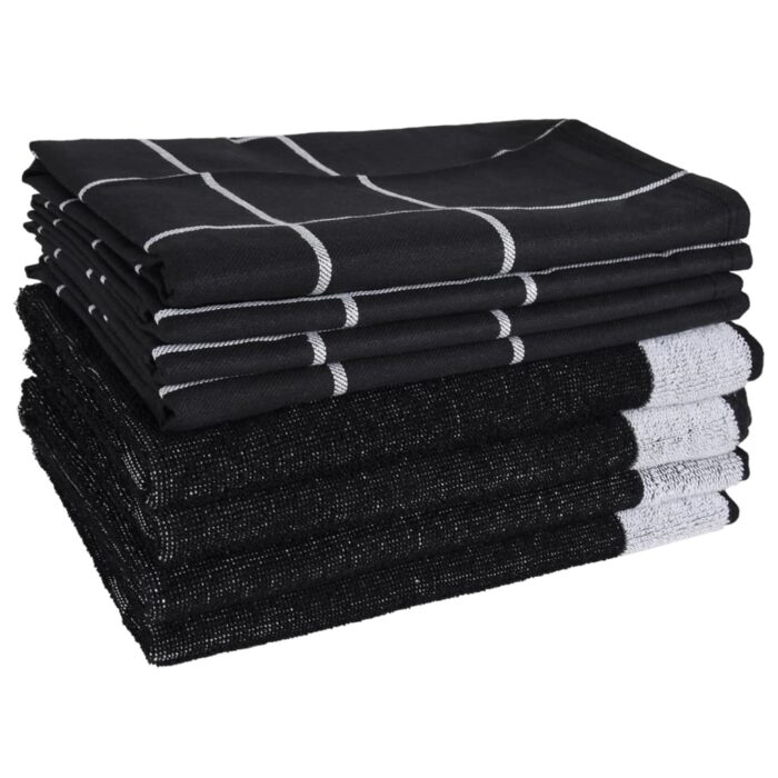 Ensemble de serviettes 12 pcs noir coton – Image 2