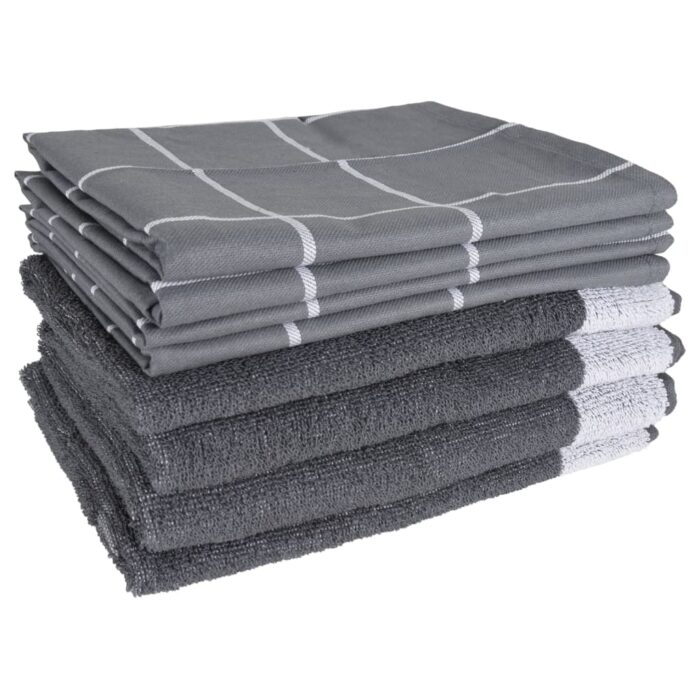Ensemble de serviettes 12 pcs gris coton – Image 2