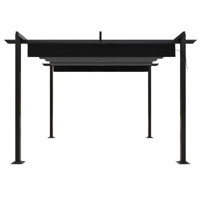 Tonnelle de jardin avec toit rétractable 3x3 m Anthracite – Image 2
