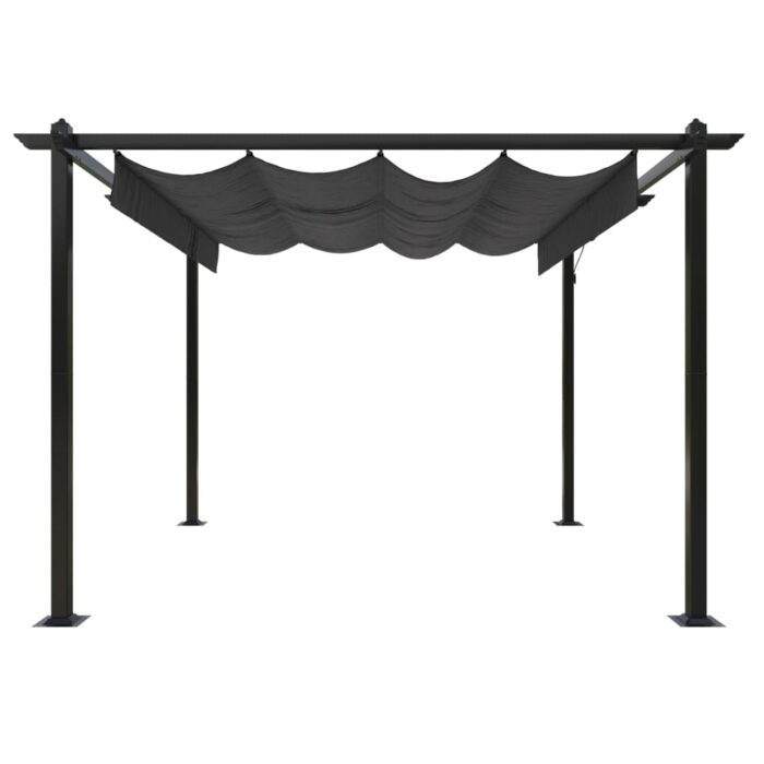 Tonnelle de jardin avec toit rétractable 3x3 m Anthracite – Image 3
