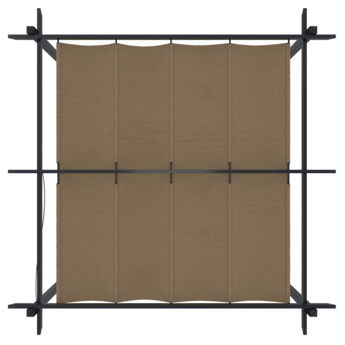 Tonnelle de jardin avec toit rétractable 3x3 m Taupe – Image 5