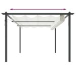 Tonnelle de jardin avec toit rétractable 4x3 m Crème – Image 3
