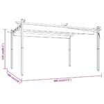 Tonnelle de jardin avec toit rétractable 4x3 m Crème – Image 6