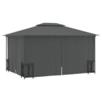Tonnelle avec parois et toit double 3x4 m Anthracite – Image 3