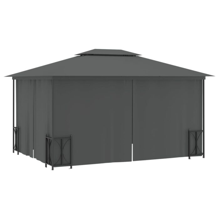 Tonnelle avec parois et toit double 3x4 m Anthracite – Image 3
