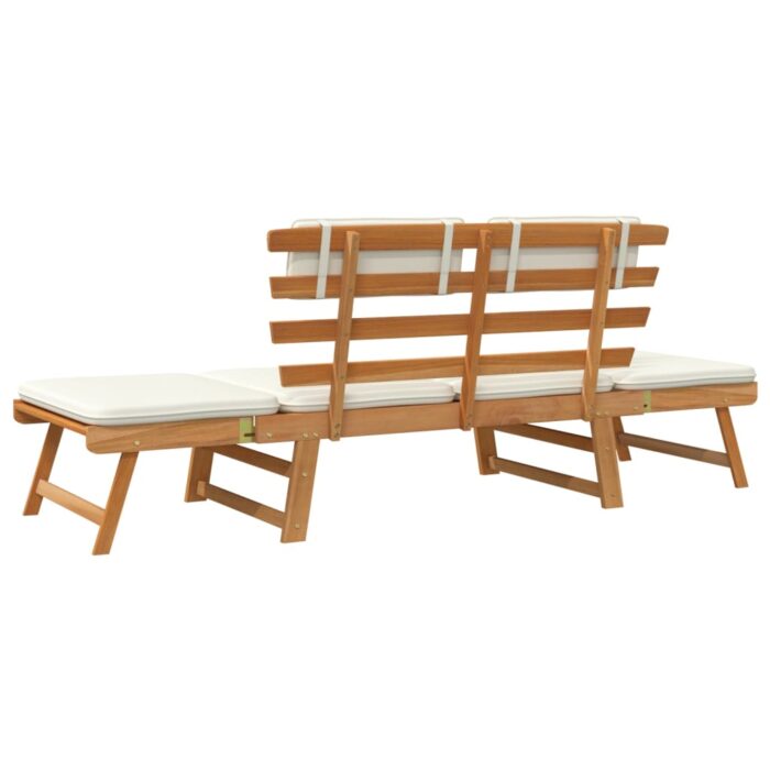Banc de jardin avec coussins 2-en-1 190 cm Bois d'acacia massif – Image 5
