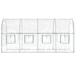 Serre Transparent 160x400x190 cm PVC et acier enduit de poudre – Image 2